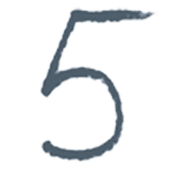 Handwritten number 5