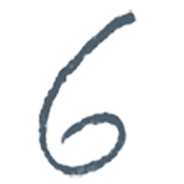 Handwritten number 6